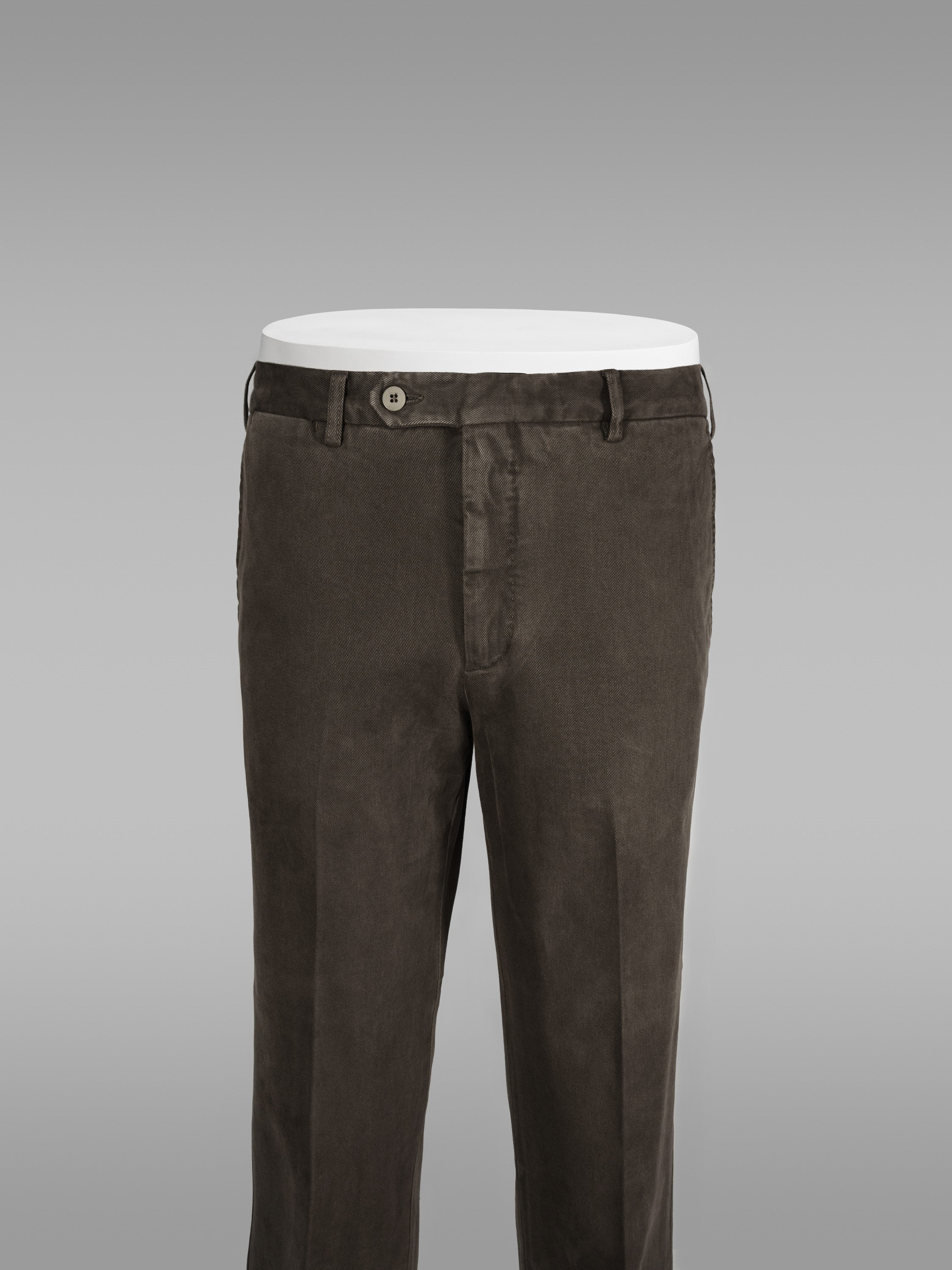 Brown cotton elastan sport trousers